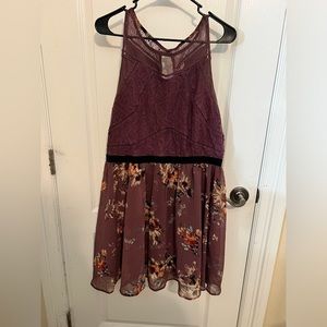 Target | Xhilaration Floral Swiss Dot Lace Dress | Mauve Purple | XXL